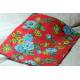 tissu fleuri rouge