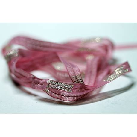 ruban rose lurex