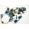 laine guirlande pompon moutarde et bleu