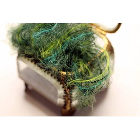 fine fourrure de luxe verte nuancée