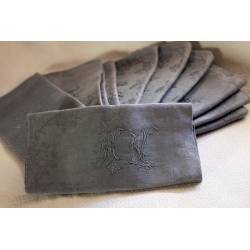 lot de serviettes anciennes teintes à la main