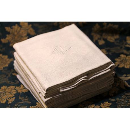 Lot de serviettes Brodées teintes à la main 2