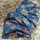 Tissu Ancien bouquet fond bleu