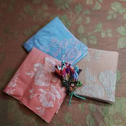 pochette de 3 coupons de Coutil toiles à matelas fleuries