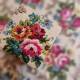 Tissu 2 bouquets roses antiques