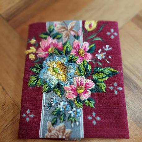 Tissu 2 bouquets Anémones
